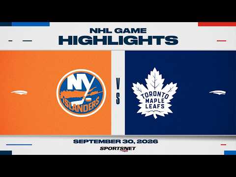 NHL Highlights | Islanders vs. Maple Leafs - September 30,